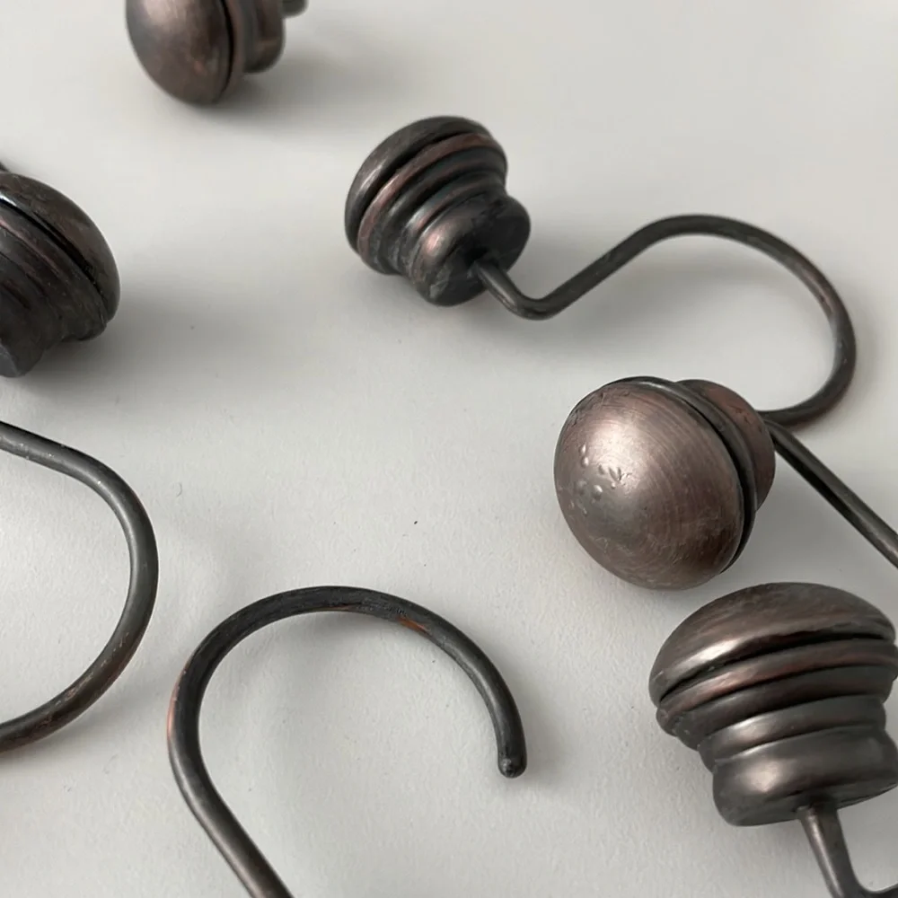 [ InterDesign Aged Bronze Axis Shower Curtain Hooks ] Qty 11
